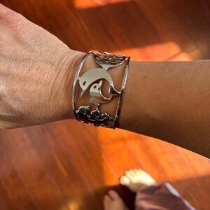 Stainless steel Dolphin Cuff Bracelet